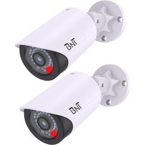 Dummy Fake Security Camera, with One Red LED Light at Night, for Home and Yard